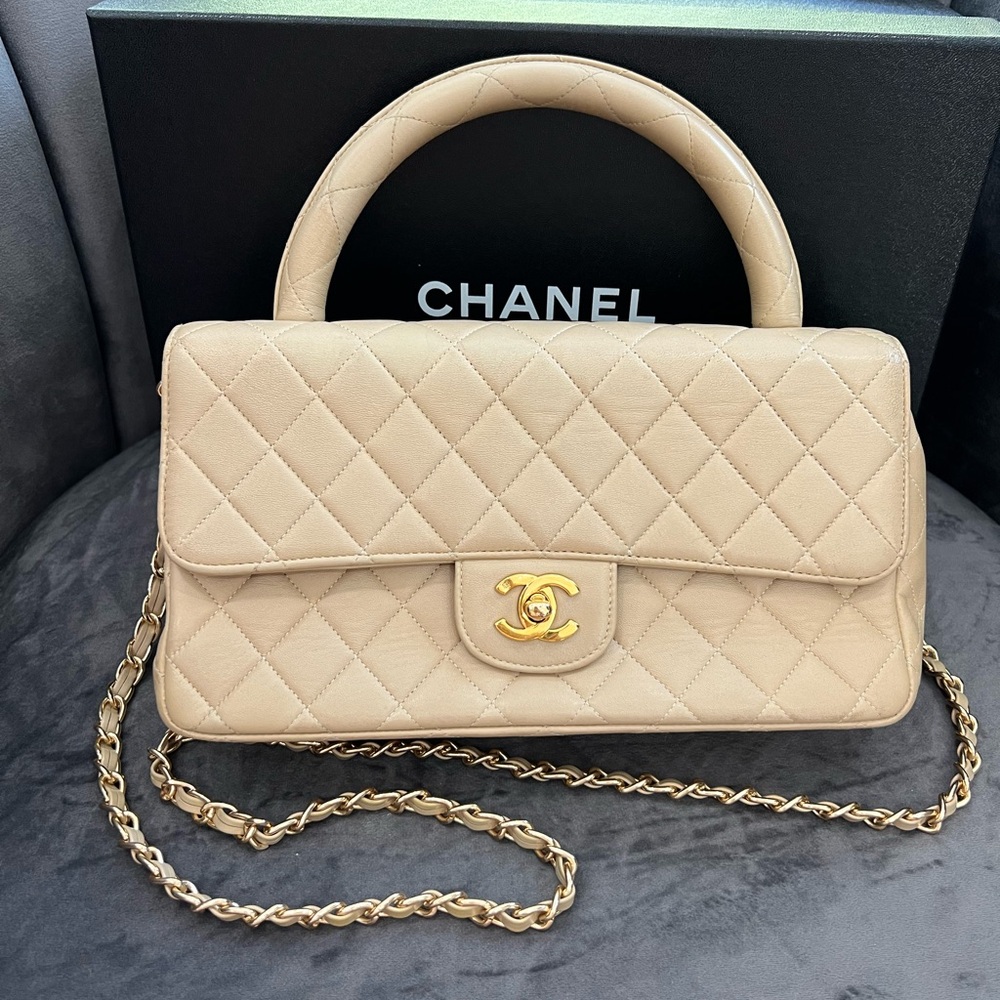 Rare Vintage Chanel Kelly top handle bag 24k Gold Hardware - Picture 1 of 17